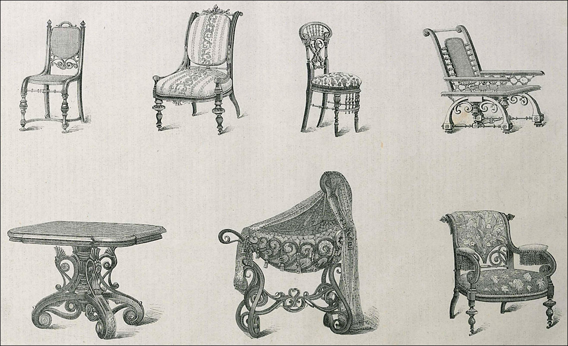 Descripción ilustrada de la Exposición Artística e Industrial de toda Rusia en Moscú. 1882 Álbum de 179 dibujos y 16 retratos. - San Petersburgo; Moscú, 1882 Furniture factory brot