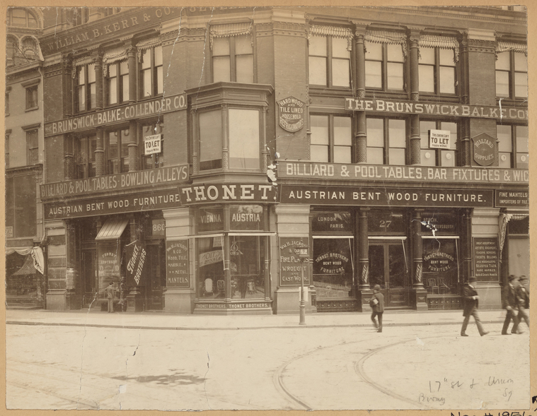 9 Thonet Brothers Austrian Bentwood Furniture, Brunswick-Balke-Collender Co Billiard supplies, Wm H. Jackson Mantels &amp; Fireplaces